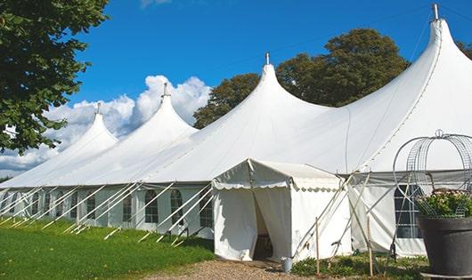 multiple porta potties for large-scale outdoor events, ensuring availability for all guests in Crystal Beach